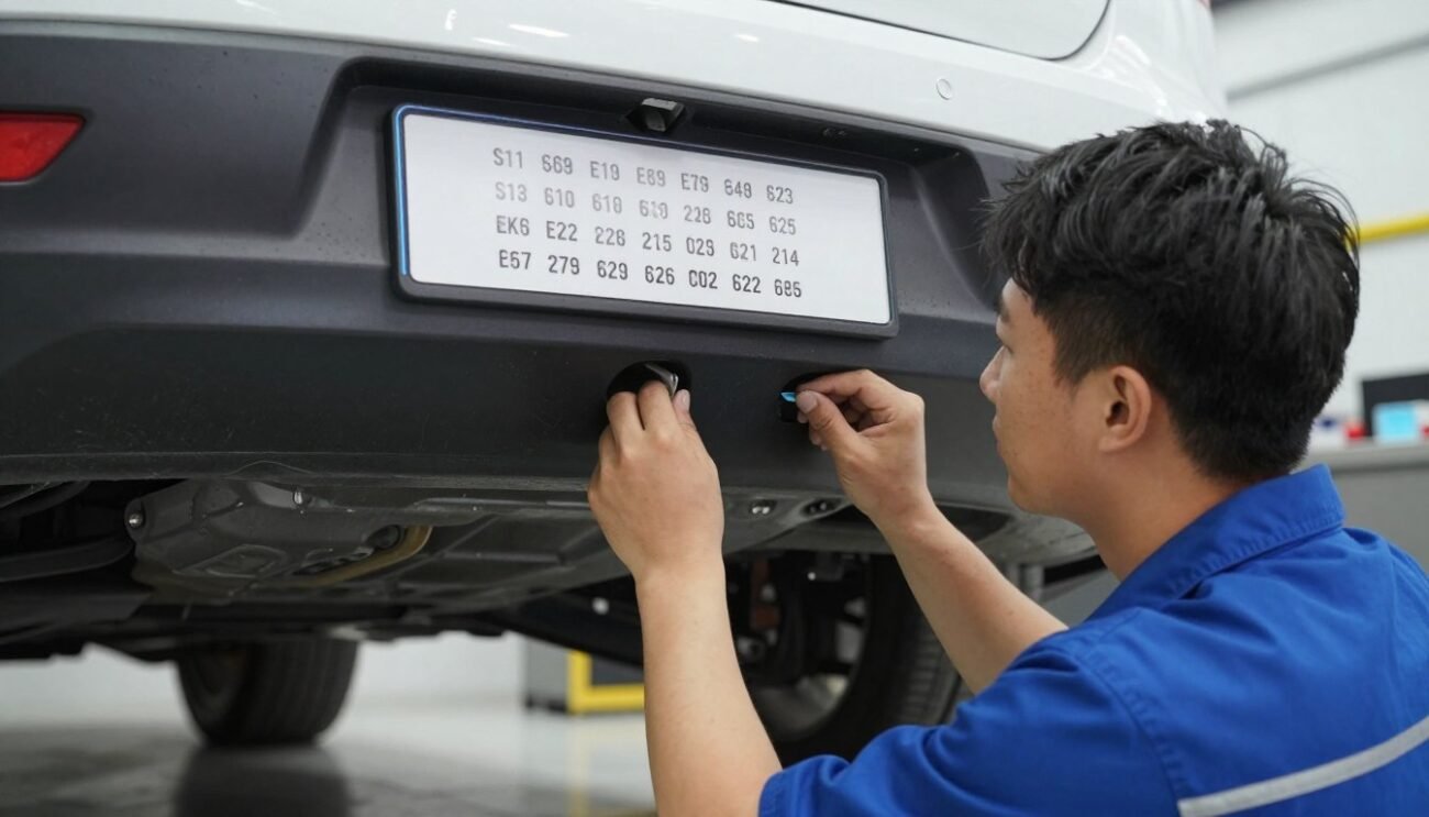 Chassis code identification on a vehicle