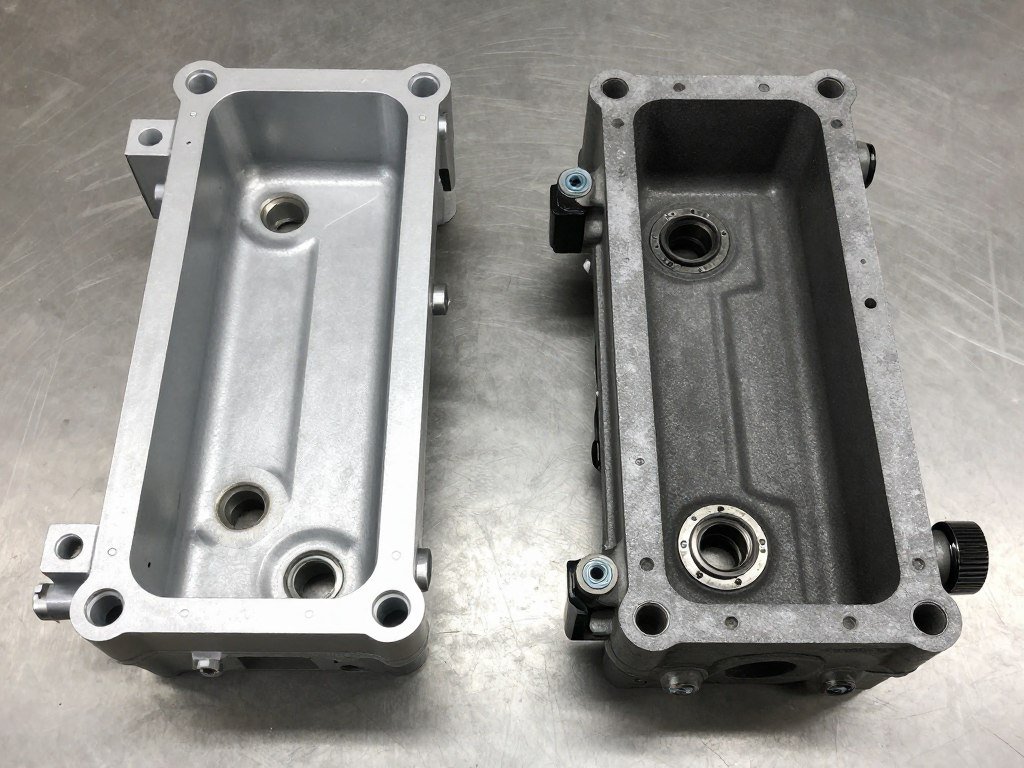 Engine mounting brackets showing differences between JDM and USDM configurations
