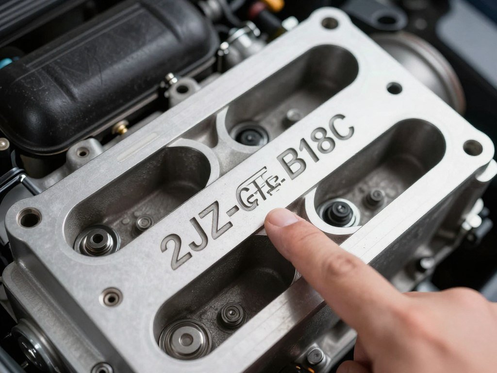 JDM engine code identification on an engine block