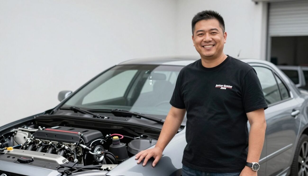 Satisfied customer with their vehicle after installing an engine from Arthur Gonzalez JDM Engines