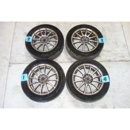 JDM Subaru Impreza WRX STi Enkei Wheels Rims Tires 5x100 17x7+48 Offset Japan Set #3