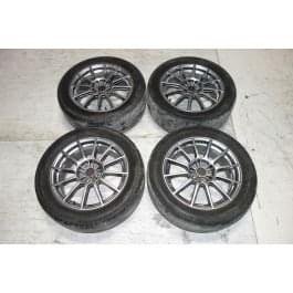 JDM Subaru Impreza WRX STi Enkei Wheels Rims Tires 5x100 17x7+48 Offset Japan Set #3