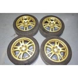JDM Subaru Impreza WRX STI GDB Gold Enkei 5x100 Wheels Rims Mags Brembo Clearance 17x7.5 +53 V7 V8