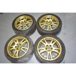 JDM Subaru Impreza WRX STI GDB Gold Enkei 5x100 Wheels Rims Mags Brembo Clearance 17x7.5J +53 V7 V8